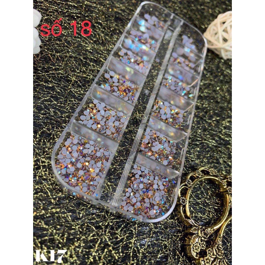 Đá Khay Chân Keo 12 Ô Mix Size, Hàng Chuẩn Công Ty - Tổng Kho Chuyên Nail Mi