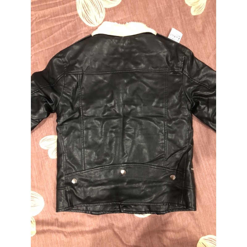 Áo khoác da lót lông Harington