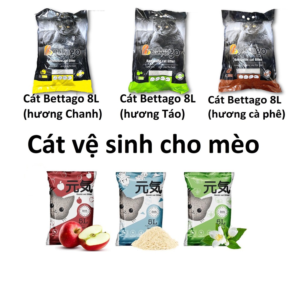 Hỗ trợ Ship- Cát vệ sinh khử mùi cho mèo Genki 5 lít & Betago 8 Lít