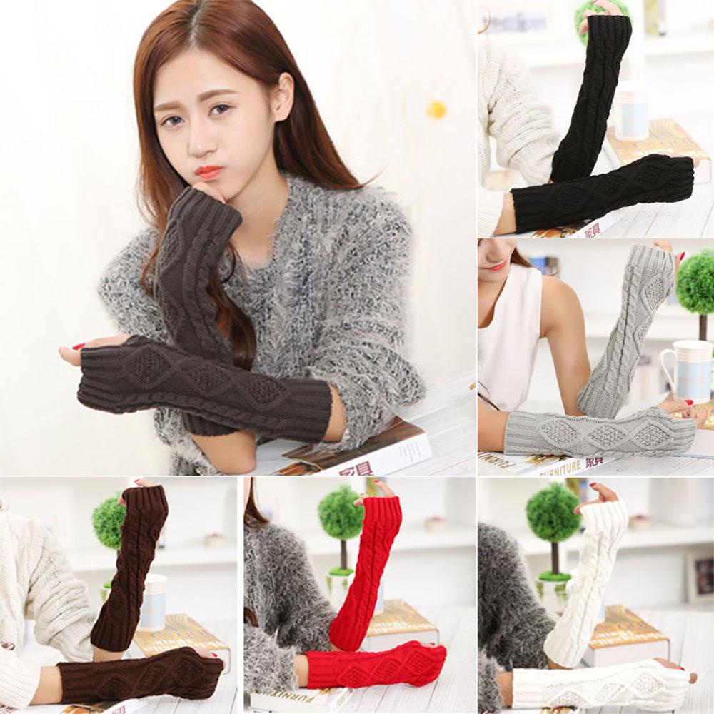 Găng Tay Dài Màu Trơn Họa Tiết Hoa Thời Trang Cho Nữ