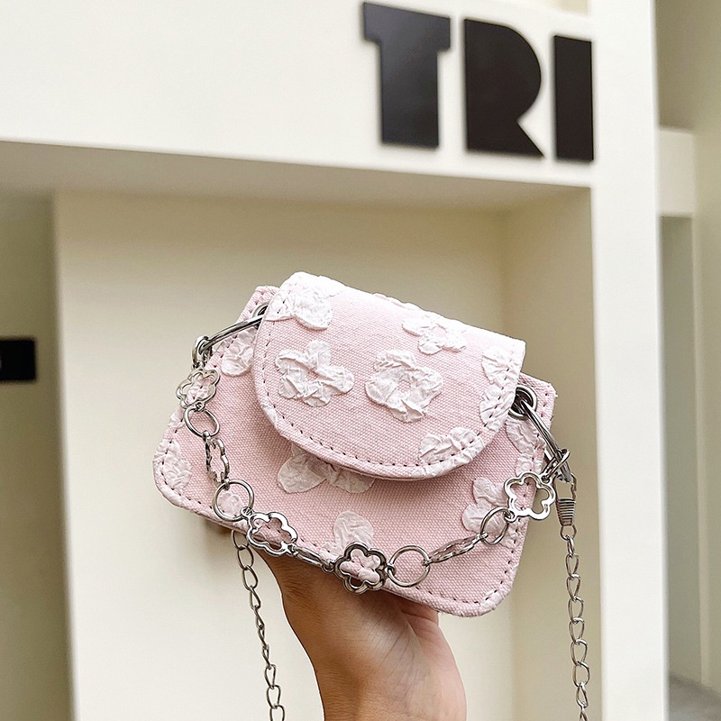 Túi Đeo JASMIN NOIR chéo nắp gập họa tiết hoa thời trang tùy chọn màu sắc dành cho nữ