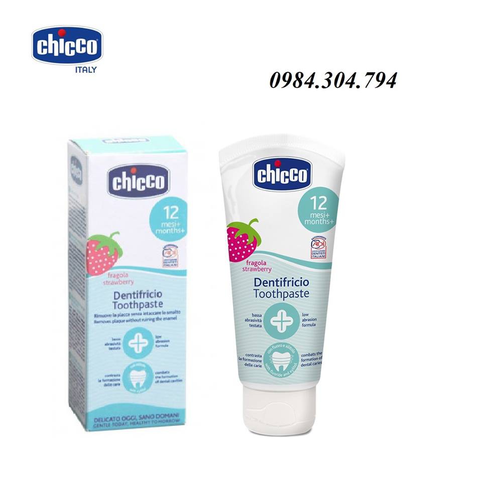 [Chính Hãng]Kem đánh răng hương Dâu Chicco 12M+ 50ml