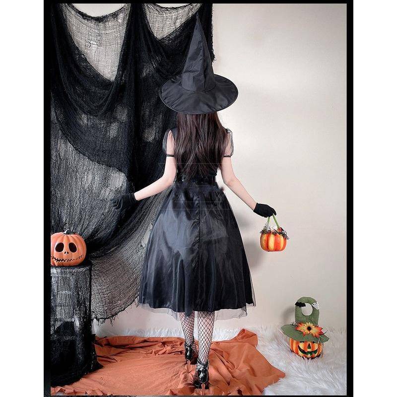 Halloween cos black magician cos witch skirt little devil witch costume ghost bride party cosplay costume
