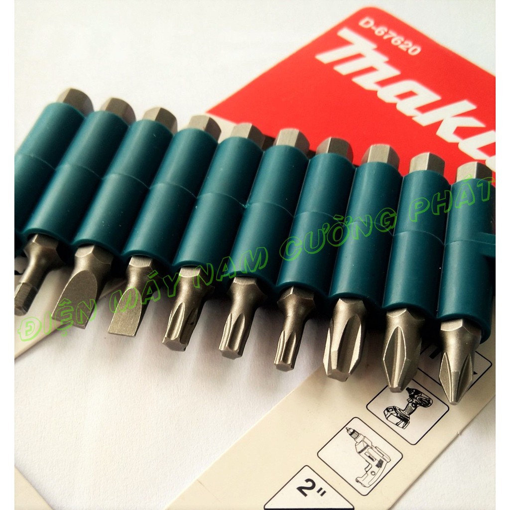 Bộ mũi vặn vít lục giác 10 chiếc Makita D-67620
