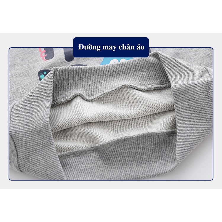 Áo nỉ cho bé WELLKIDS áo nỉ dài tay chất da cá  họa tiết đáng yêu hàng xuất Âu Mỹ