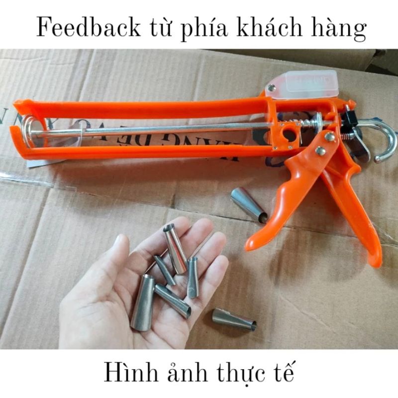 Bộ Súng Bắn Keo Tự Ngắt MHC và 7 Đầu Vòi Inox