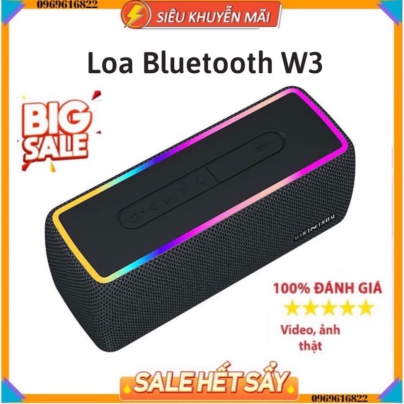Loa bluetooth W3 mới nhất 2 loa đèn leb công suất lớn không dây  âm thanh siêu hay bass khỏe Bảo hành 1 đổi 1