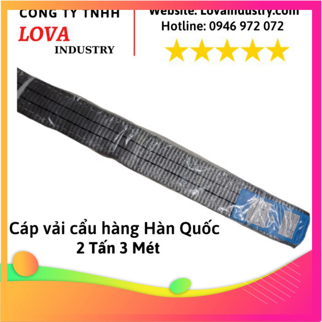 Dây Cáp Vải Cẩu Hàng Bản Dẹp Hàn Quốc 2 Tấn 3 mét - (Chất Lượng)