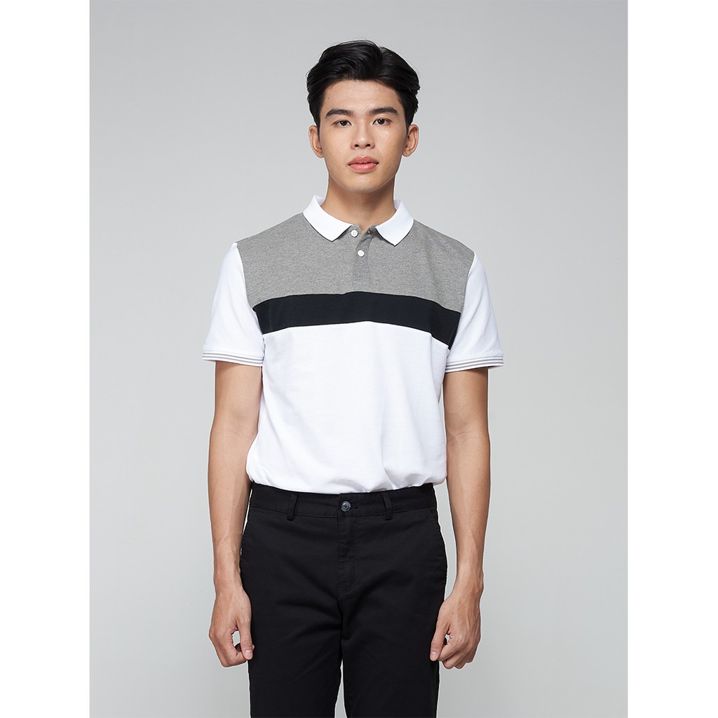 Áo thun polo nam phối 3 lớp màu 4MEN PO013 ngắn tay, cổ bẻ, bo tay, vải thun 100% cotton cao cấp | BigBuy360 - bigbuy360.vn