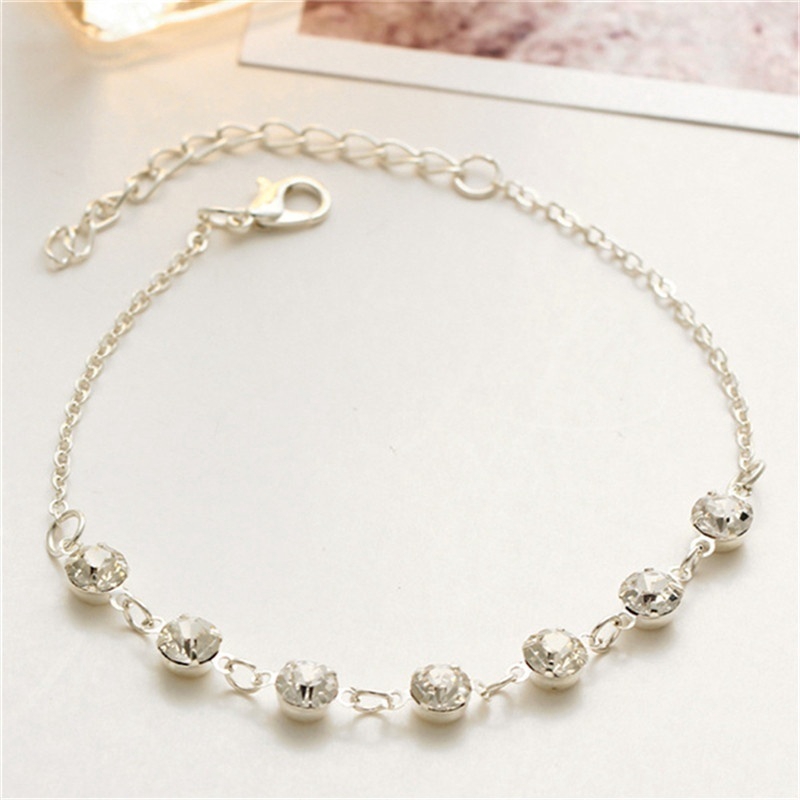 Fashion Crystal Anklet for Women Gold Silver Color Boho Bracelet Foot Bracelets Bohemian Jewelry | BigBuy360 - bigbuy360.vn