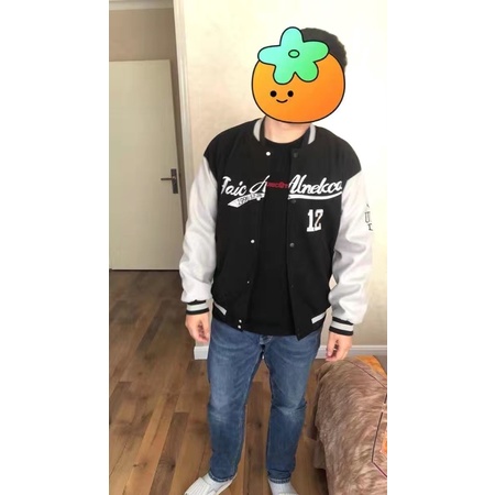Áo khoác bomber varsity jacket nam nữ Faic Aneka phong cách bóng chày thêu số 12 mới 2020