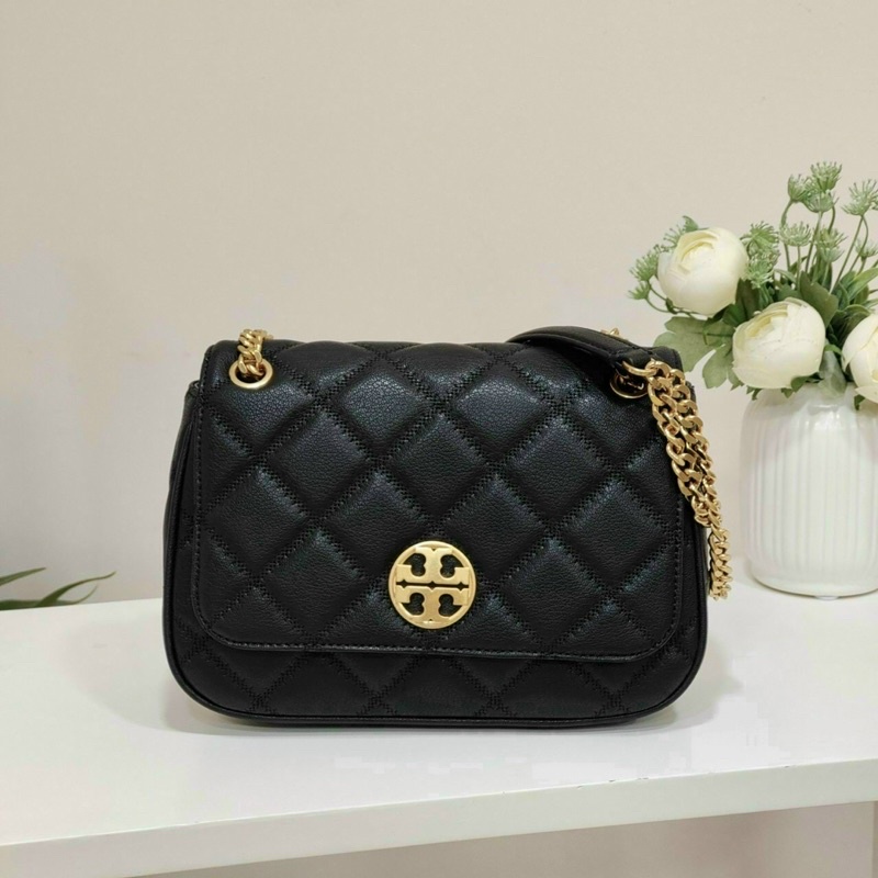 Túi đeo chéo nữ da thật bền đẹp Tory burch cao cấp, trần trám trẻ trung, ngăn rộng thoải mái