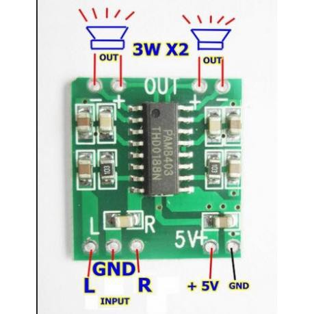 Module khuếch đại âm thanh PAM8403 6W hifi 2.0 không Volume