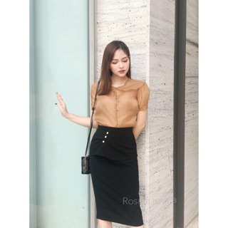 Áo sơ mi chất oganza hai lớp sang chảnh hàng thiết kế