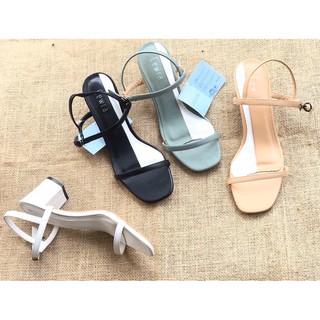 sandal dây mảnh gót vuông 5p
