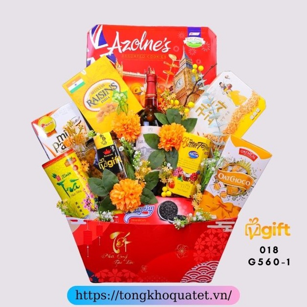 Giỏ Quà Tết Mẫu Giỏ 560 - 600 ( 8 Giỏ Quà Tết ) | BigBuy360 - bigbuy360.vn
