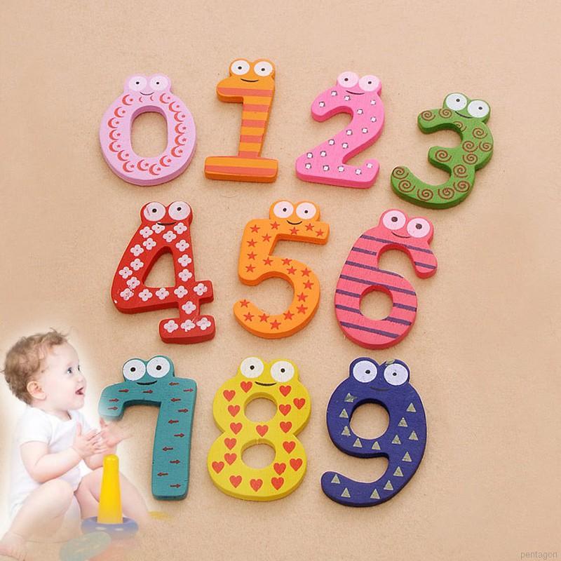 Set 10 Nam Châm Gỗ Gắn Tủ Lạnh Nhiều Hình Dễ Thương Cho Bé