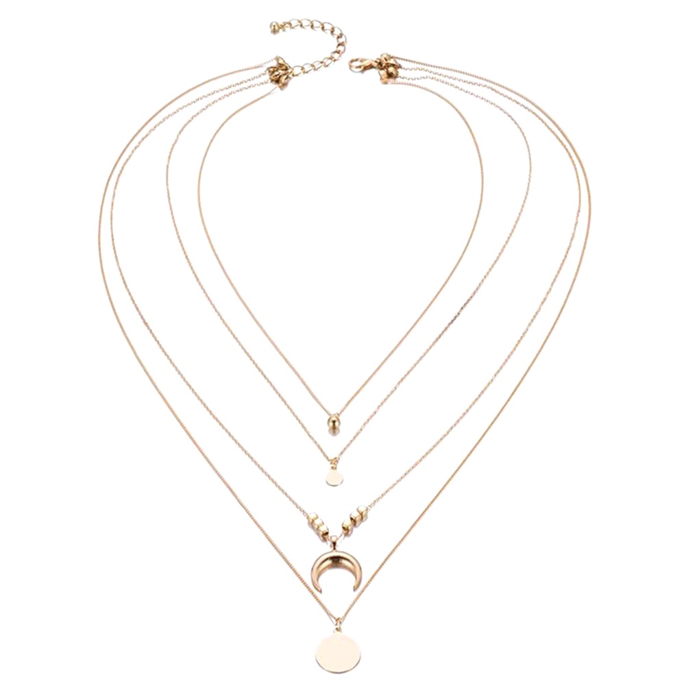 (HàNg Có SẵN) Vòng cổ 4 SợI HợP Kim HìNh MặT Trăng Xinh XắN