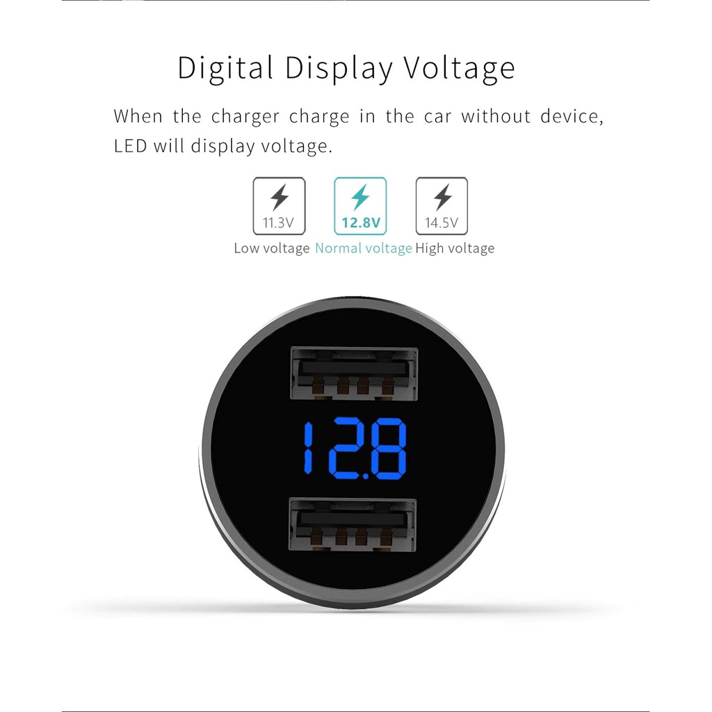 USB sạc nhanh cho iPhone với màn hình LED kỹ thuật số cho Samsung Galaxy
