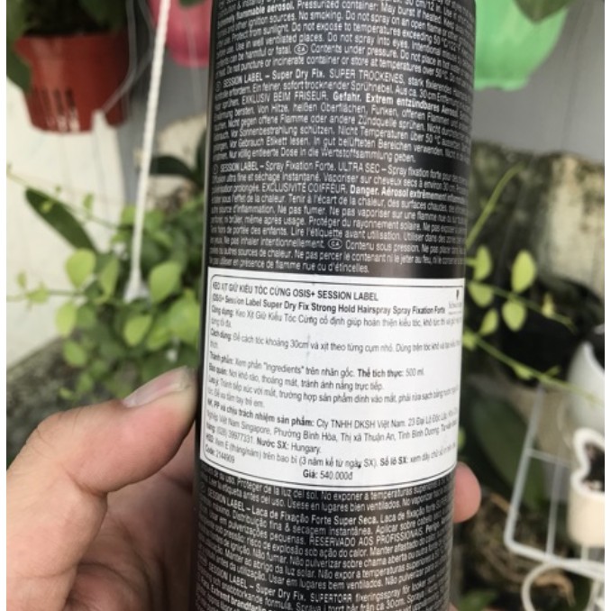 Gôm Xịt Tóc Osis+ Black Super Dry Fix Schwarzkopf 500ml (Strong Hold Hairspray)