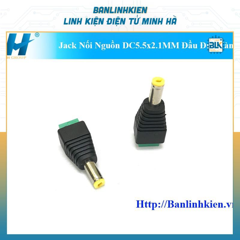 Jack Nối Nguồn DC5.5x2.1MM Đầu Đực Vàng