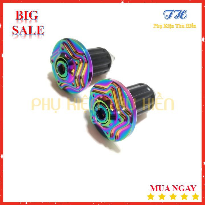 Cặp gù tay lái xe máy mẫu  ngôi sao Inox màu titan chắc chắn làm đẹp cho xe Exciter 150 Winner Wave,...