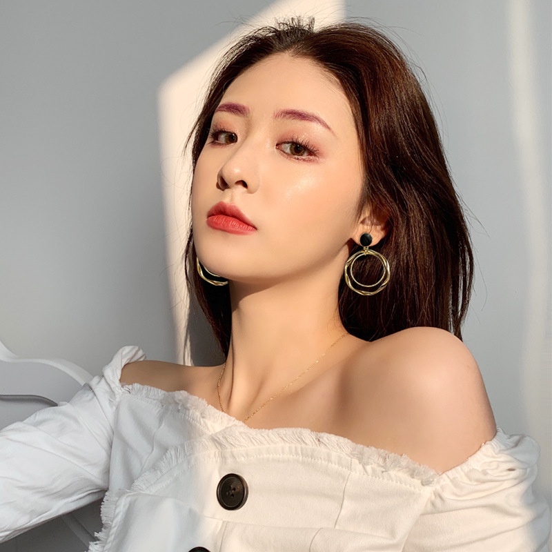 Bông Tai Dạng Xỏ Hình Tròn Thời Trang Cao Cấp