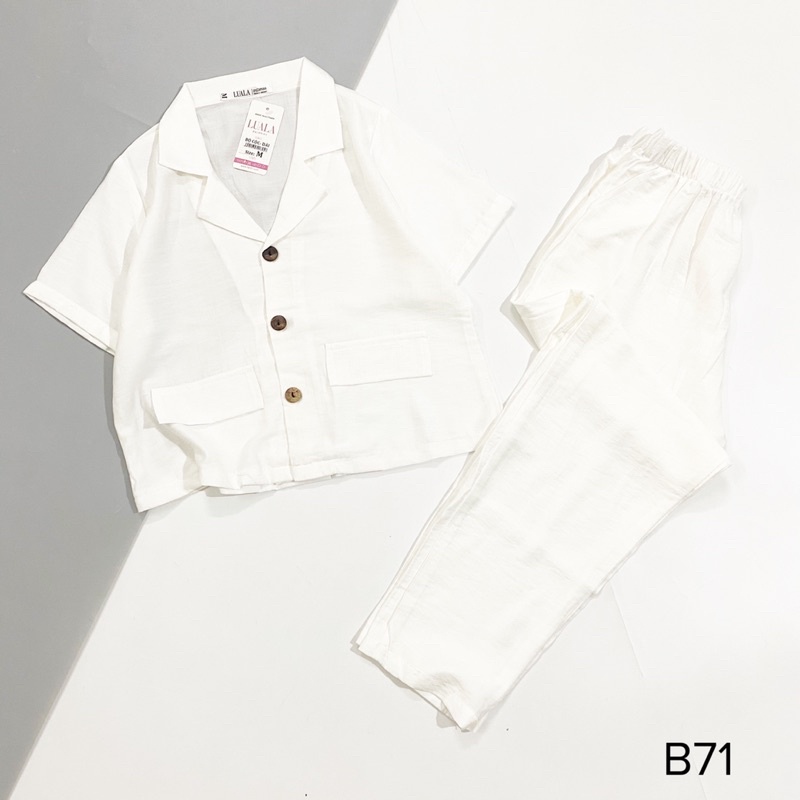 Set Bộ Đũi tơ cổ vest 2 túi, áo cộc tay quần 9 tấc
