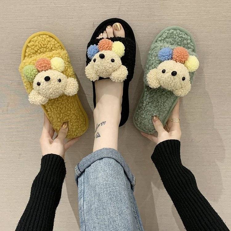 Dép Bông Đi Trong Nhà Mùa Đông Phong Cách Mới Dễ Thương Cho Nữ