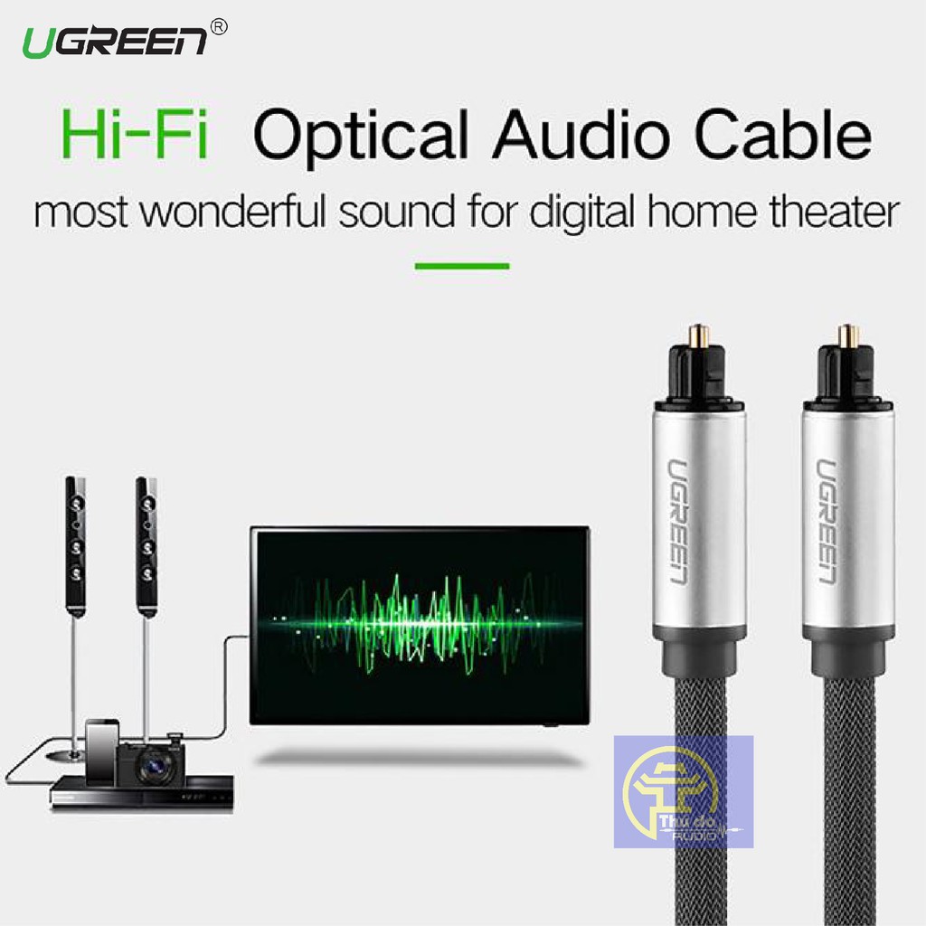 Dây audio quang (Toslink Optical) đầu nhôm cao cấp chính hãng UGREEN AV108