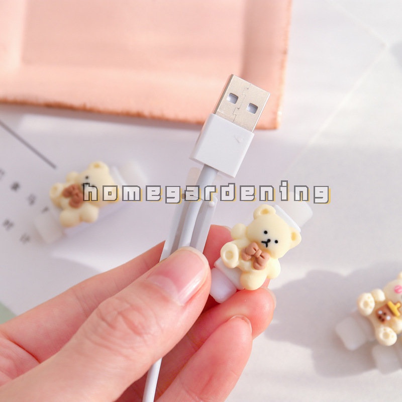 Phụ Kiện Quấn Bảo Vệ Dây Cáp Sạc Chống Đứt Hình Hoạt Hình Dễ Thương Cho IPhone