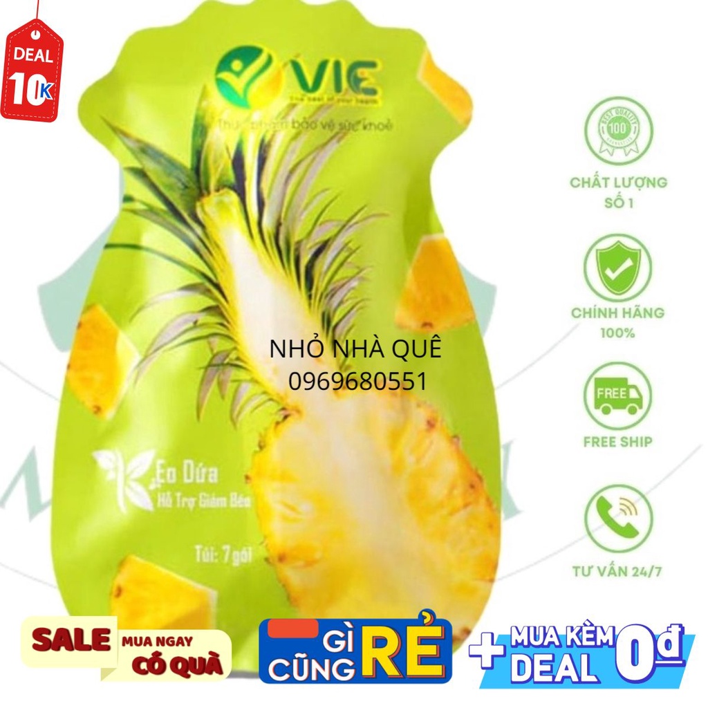 Túi 7 Viên Kẹo Dứa Giảm Cân VIC Organic Chính hãng Giảm Cân Nhanh, An Toàn Và Hiệu Qủa