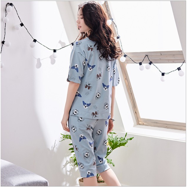 [ẢNH THẬT] Đồ bộ mặc nhà , Đồ bộ Pijama lửng, kiểu dáng hiện đại, họa tiết đáng yêu