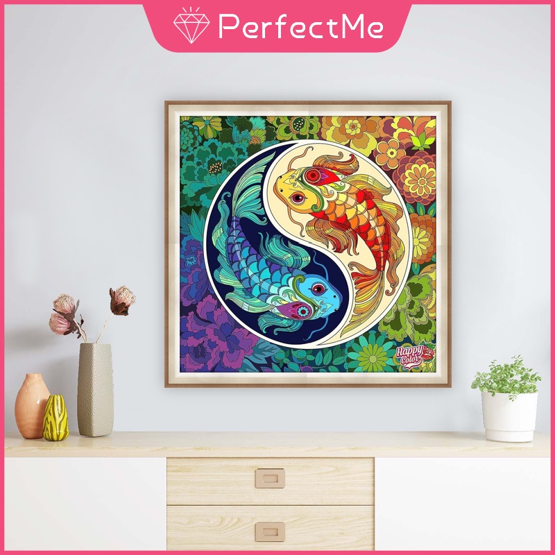 Bộ Tranh Đính Đá 5d Tự Làm 40x40cm Hình Cá Dễ Thương