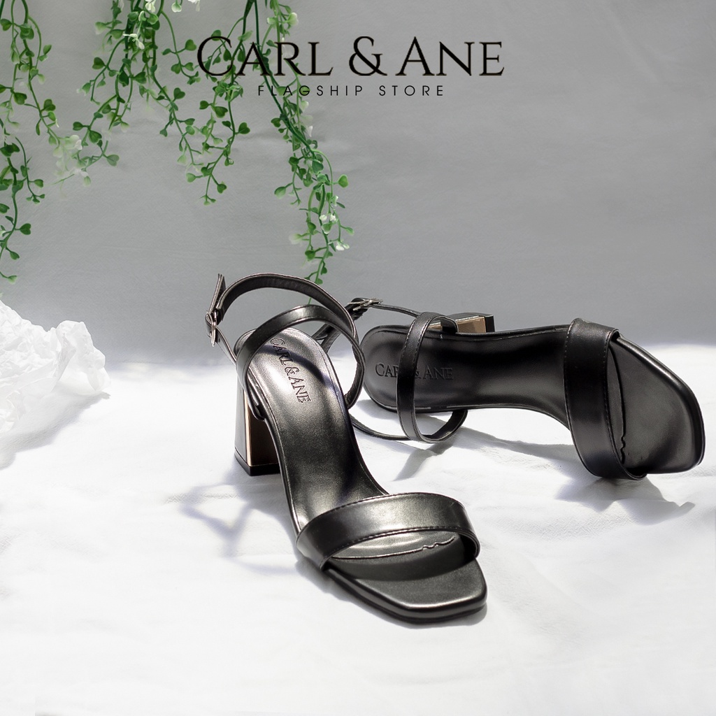 Carl &amp; Ane - Giày sandal mũi vuông cao 7cm màu hồng đậm _ CS005