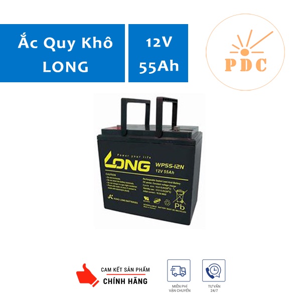 Ắc Quy Kín Khí (VRLA AGM) LONG 12V-55AH (20HR), WP55-12N, F8-M6, Sử Dụng Cho UPS - Hàng Chính Hãng -