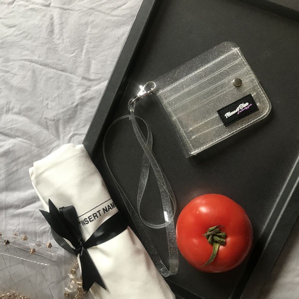 PVC trong suốt gấp dây ví ví đựng thẻ