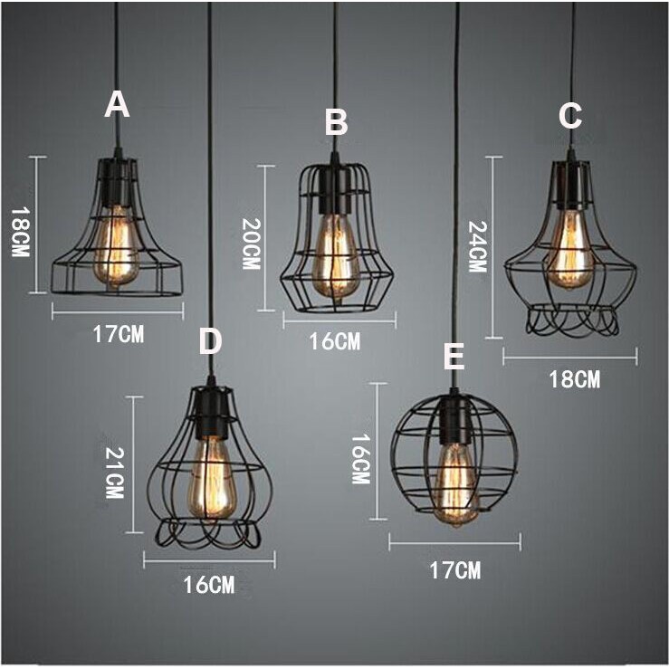 ĐÈN THẢ LỒNG SẮT (đã kèm bóng Edison)