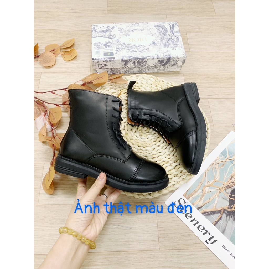 XẢ KHO (S99) Bốt nữ dây buộc đế thấp (mã 1677-bốt dây buộc)