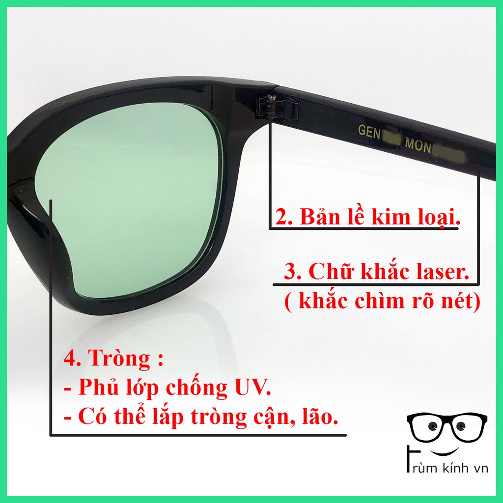 Kính Gọng Vuông Chữ V Hàn Quốc Cao Cấp Màu Xanh Lá