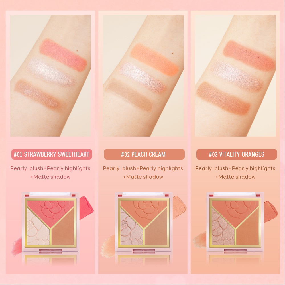 [Hàng mới về] Bảng Phấn Bắt Sáng Saniye E0335 Trang Điểm Tạo Khối Đa Năng 3 Trong 1 Tiện Dụng | BigBuy360 - bigbuy360.vn