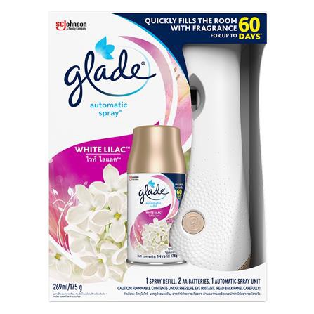 Máy xịt thơm phòng tự động Glade Automatic Spray 3in1 lưu hương lên đến 60 ngày sẵn pin theo máy