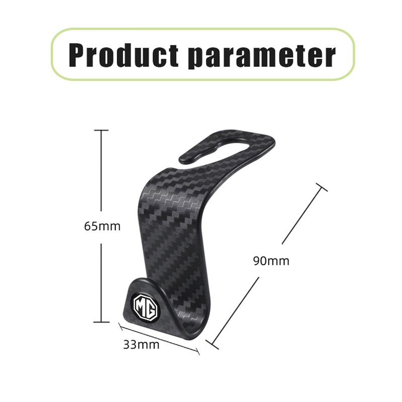 Móc Treo Đồ Gắn Lưng Ghế Xe Hơi Bằng Sợi Carbon Tiện Dụng Cho MG ZS HS MG3 MG5