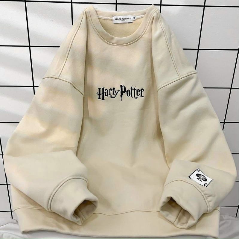Áo Sweater nỉ thêu Harry Potter GOLDEN DREAM tay dài phồng UNISEX NE346
