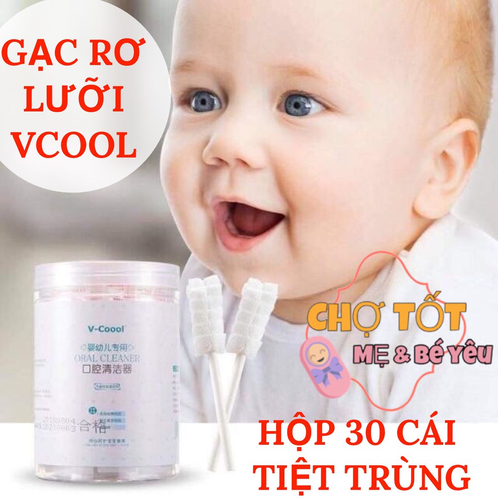 Gạc Rơ Lưỡi V-Cool Vệ Sinh Răng Miệng Cho Bé ( hộp 30 cái )