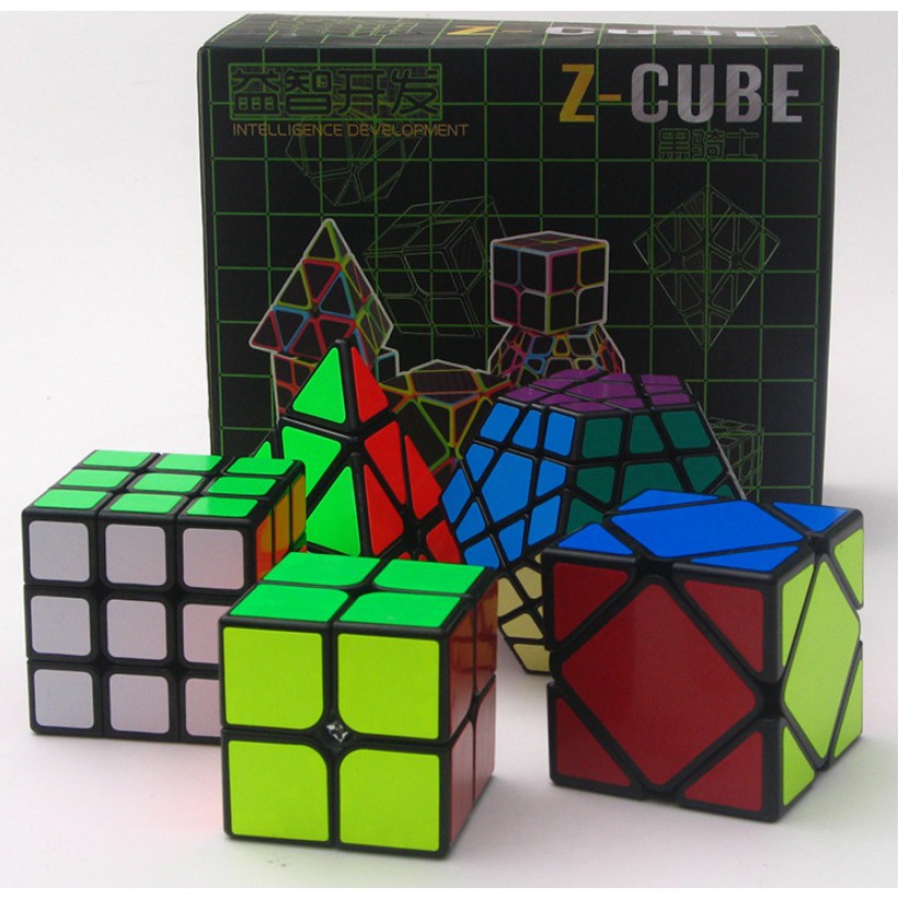 Combo 5 Rubik Zcube Biến Thể - Rubik Cao Cấp Chuẩn Quốc Tế - Tặng ( Dầu trơn rubik + 5 chân đế rubik)