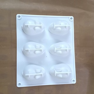 Khuôn silicon 3D mẫu con thỏ (6 con)
