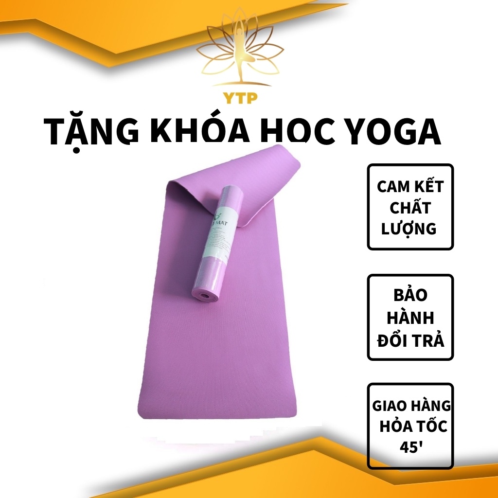 Thảm Tập Yoga Chống Trượt Cao Cấp L1ECOPRO61 Không Xẹp Lún, Bám Tay Tốt, Tặng Túi Thảm Và Dây Thảm GKK