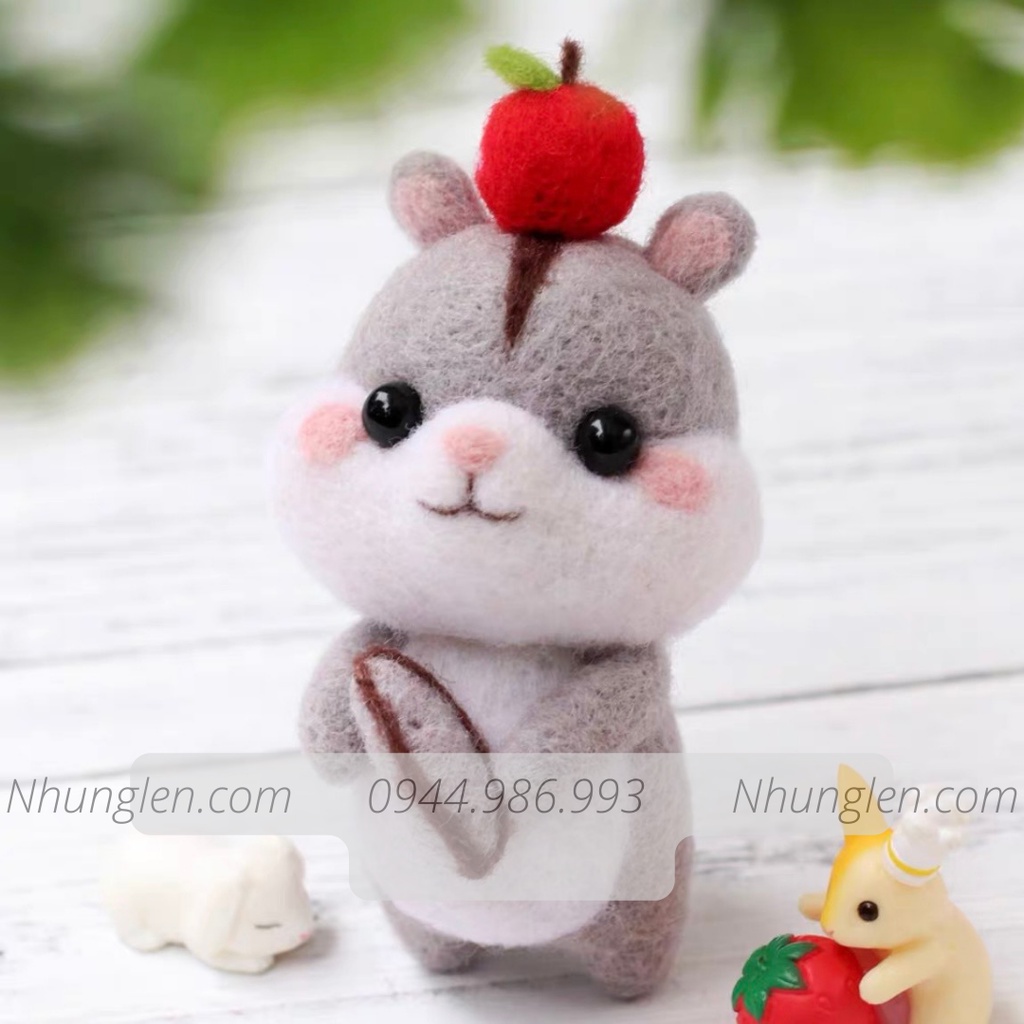 [Có hướng dẫn] Bộ len chọc Tiểu Đoàn Chuột Hamster dành cho người bắt đầu có hướng dẫn - Needle Felting Hamster