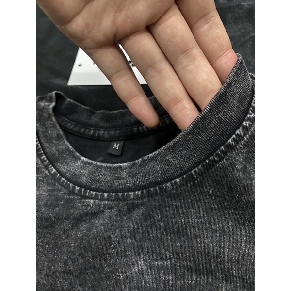 [CHÍNH HÃNG MENTALBOSS] Áo thun wash tay lỡ đính đá Private Black Mentalboss